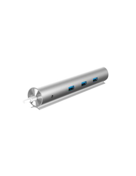 HUB WOXTER USB 3.1 7 PUERTOS COMPATIBLE PC MAC PLATA PE26-142