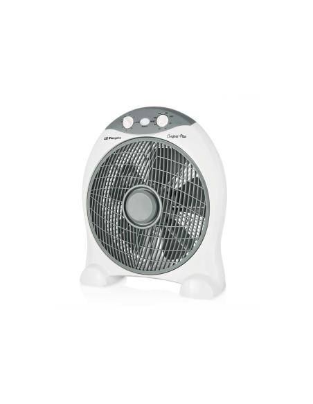 VENTILADOR DE SUELO ORBEGOZO BOX FAN BF 1030 45W ASPAS 30CM 3 VELOCIDADES SEGURIDAD ANTIVUELCO BLANCO 17426