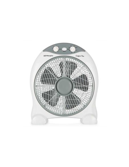 VENTILADOR DE SUELO ORBEGOZO BOX FAN BF 1030 45W ASPAS 30CM 3 VELOCIDADES SEGURIDAD ANTIVUELCO BLANCO 17426