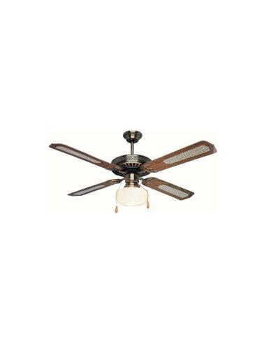 VENTILADOR DE TECHO CON LUZ ORBEGOZO CL 06132 M 60W 132CM 4 PALAS REVERSIBLES 3 VELOCIDADES ORO VIEJO 12195