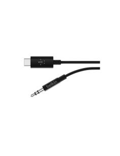Cable Belkin RockStar&trade; de audio de 3,5 mm macho con conector USB C macho Negro