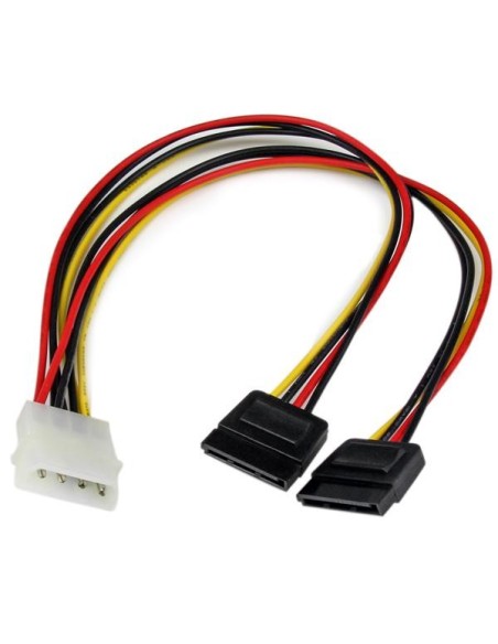 Startech PYO2LP4SATA Cable Alimentación Divisor Molex 4 Pines a 2x SATA Macho Hembra 30cm