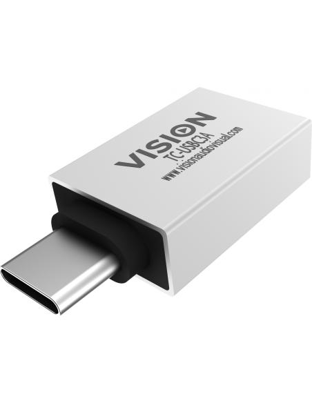 Vision cambiador de género para cable USB-A USB-C Blanco