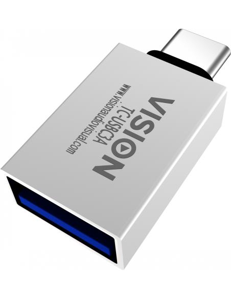 Vision cambiador de género para cable USB-A USB-C Blanco