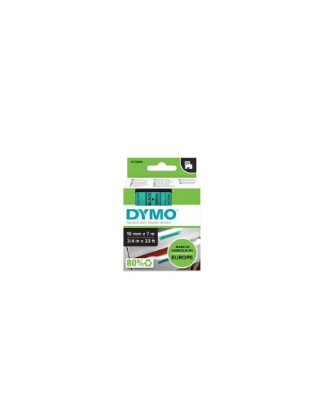 Dymo D1 Etiquetas estandar negro sobre verde 19mm x 7m poliester