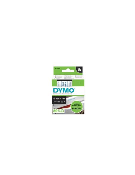 Dymo D1 Etiquetas estandar azul sobre blanco 19mm x 7m poliester