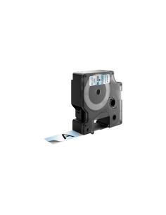 Dymo D1 Etiquetas estandar negro sobre transparente 19mm x 7m poliester