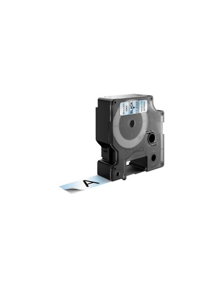 Dymo D1 Etiquetas estandar negro sobre transparente 19mm x 7m poliester