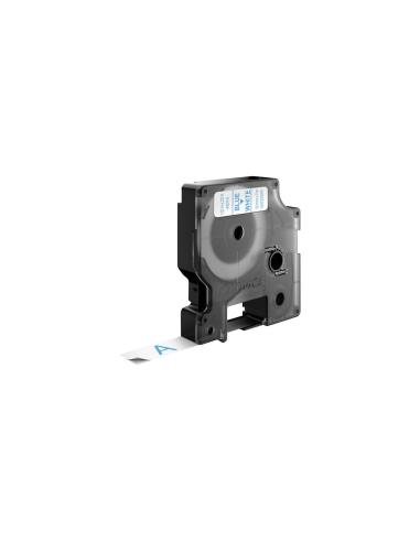 Dymo D1 Etiquetas estandar azul sobre blanco 12mm x 7m poliester