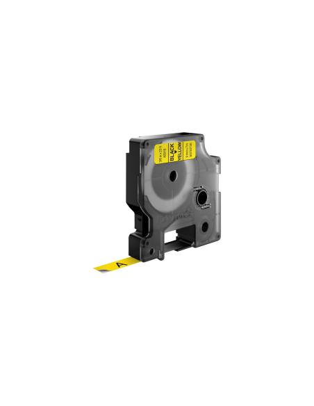 Dymo D1 Etiquetas estandar negro sobre amarillo 9mm x 7m poliester