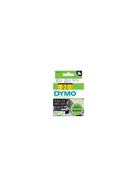 Dymo D1 Etiquetas estandar negro sobre amarillo 9mm x 7m poliester