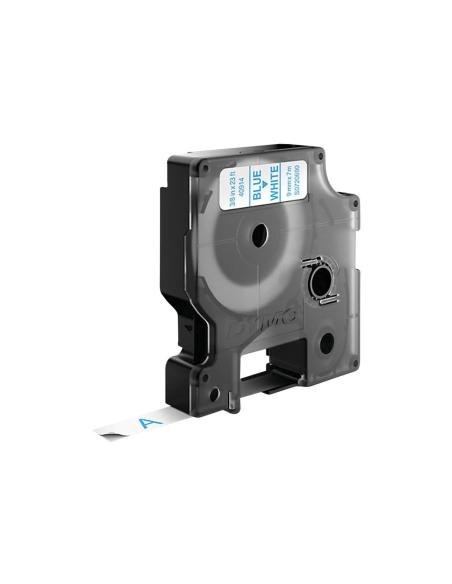 Dymo D1 Etiquetas estandar azul sobre blanco 9mm x 7m poliester