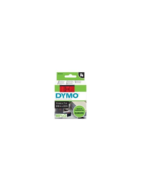 DYMO D1 - Etiquetas estándar - Negro sobre rojo - 9mm x 7m