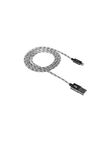 Canyon Cable de conector Lightning/USB A 1 m Negro, Plata