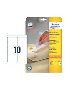 Avery Etiquetas Removibles Blancas A4