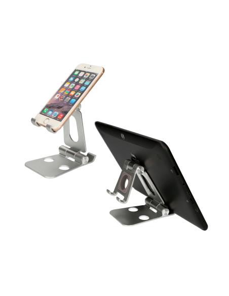 KSIX Soporte Sobremesa Swivel Giratorio Aluminio para SmartPhones Tablet Smartwatch