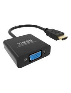 Vision TC-HDMIVGA/BL adaptador de cable de vÍ­deo 0,23 m HDMI tipo A (Estándar) VGA (D-Sub) Negro
