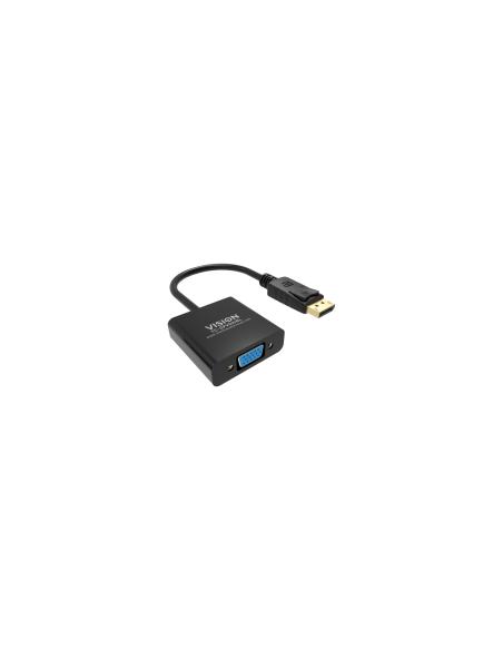 Vision TC-DPVGA/BL adaptador de cable de vÍ­deo DisplayPort VGA (D-Sub) Negro