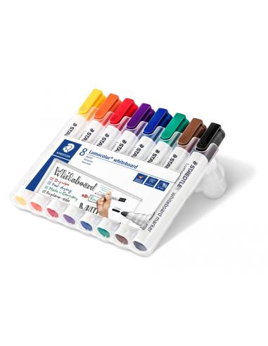 Staedtler Lumocolor 351 WP8 marcador permanente Punta redonda Negro, Azul, Marrón, Verde, Naranja, Rojo, Violeta, Amarillo 8 pie