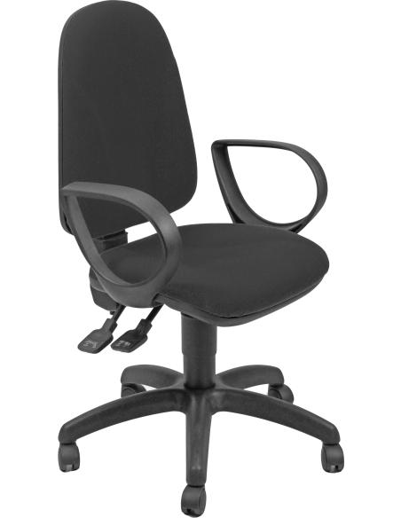 UNISIT Silla Administrativa Sincro Team negra Reposabrazos fijos