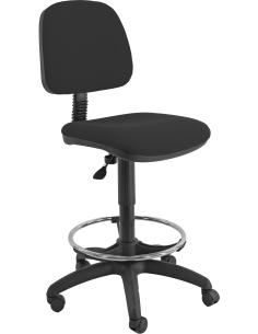 UNISIT Taburete tapizado negro con aro