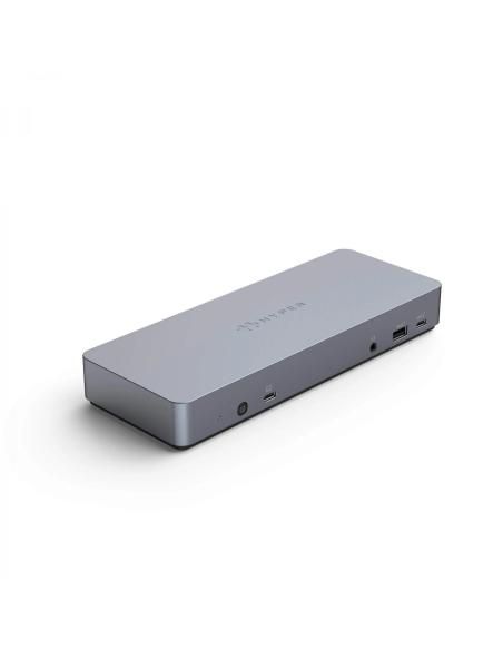 HYPER HD-GD1000 base para portátil y replicador de puertos Alámbrico USB 3.2 Gen 2 (3.1 Gen 2) Type-C Plata