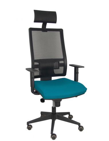 Silla Piqueras y Crespo Horna bali verde petróleo brazo regulable y cabecero