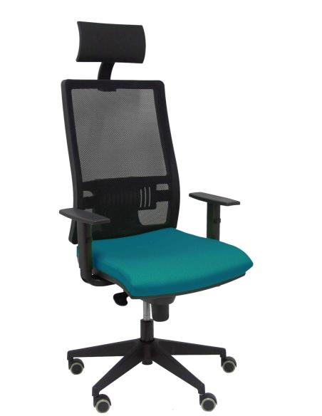 Silla Piqueras y Crespo Horna bali verde petróleo brazo regulable y cabecero