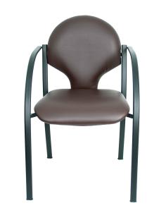 Pack 2 sillas Hellin chasis negro similpiel marrón oscuro