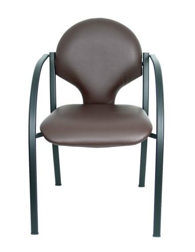 Pack 2 sillas Hellin chasis negro similpiel marrón oscuro