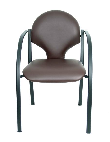 Pack 2 sillas Hellin chasis negro similpiel marrón oscuro