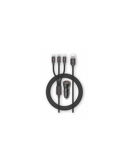 Cargador de Coche Tech One Tech TEC2810/ 2xUSB + Cable 3 en 1/ 2.4A