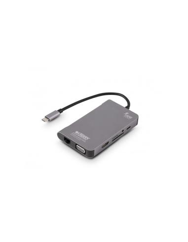 Urban Factory TCM16UF base para portátil y replicador de puertos Alámbrico USB 3.2 Gen 1 (3.1 Gen 1) Type-C Gris