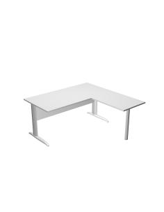 Mesa Presto ArtExport pata metal 160 blanco haya ala lateral 79x60