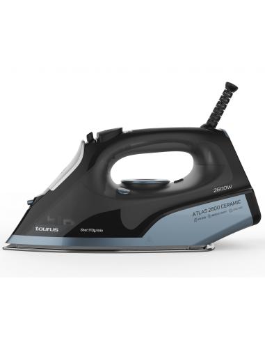 Taurus Atlas 2600 Plancha vapor-seco Suela de cerámica 2600 W Negro, Azul