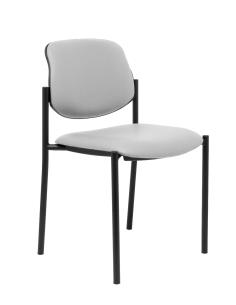 Piqueras y Crespo Silla fija Styl similpiel gris chasis negro