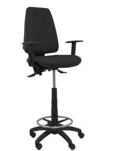 Piqueras y Crespo Taburete Elche S bali negro brazos regulables