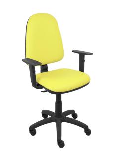 Piqueras y Crespo Silla Ayna similpiel amarillo brazos regulables
