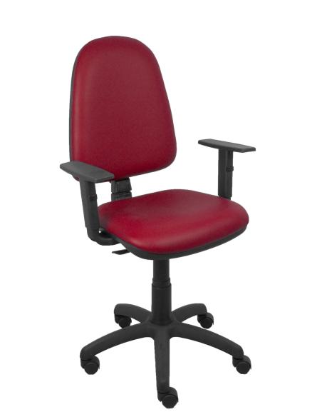 Piqueras y Crespo Silla Ayna similpiel granate brazos regulables