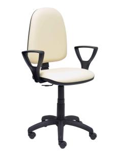 Piqueras y Crespo Silla Ayna similpiel crema con brazos