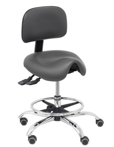 Piqueras y Crespo Taburete Zarza similpiel gris oscuro