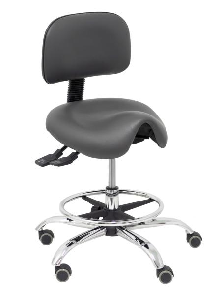 Piqueras y Crespo Taburete Zarza similpiel gris oscuro