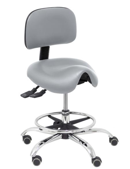 Piqueras y Crespo Taburete Zarza similpiel gris claro