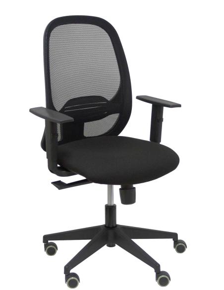 Piqueras y Crespo Silla Cilanco negra malla negra asiento bali negro brazo regulable.