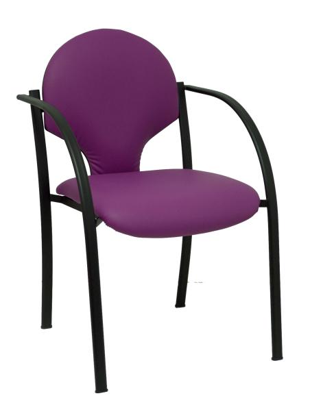Piqueras y Crespo Pack 2 sillas Hellin chasis negro similpiel morado
