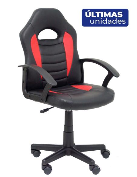 Piqueras y Crespo Silla juvenil gaming Mohedas similpiel negro y rojo