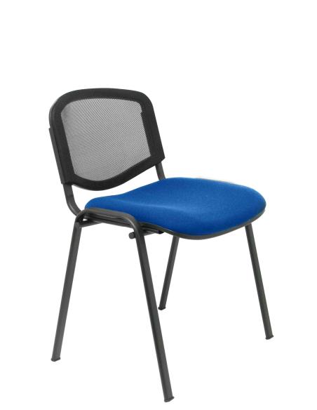 Piqueras y Crespo Pack 4 sillas Garaballa malla negra asiento bali azul