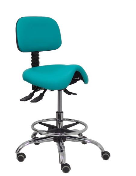 Piqueras y Crespo Taburete Zarza similpiel verde turquesa