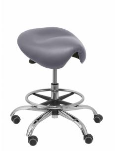 Piqueras y Crespo Taburete Alatoz similpiel gris medio