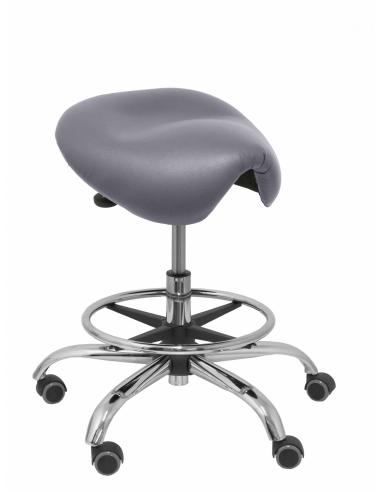 Piqueras y Crespo Taburete Alatoz similpiel gris medio